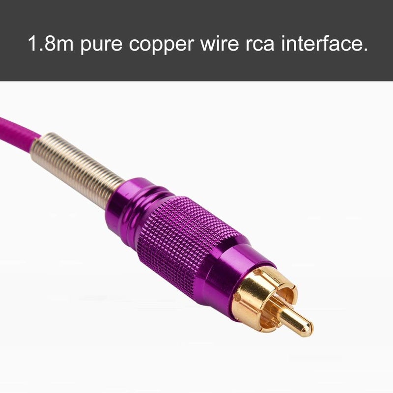 woobles 7 Colors Silicone Tattoo Cord, 1.8m Pure Copper Wire RCA Interface Conversion Wire, Silicone Tattoo Clip Cable Cord Suitable for Tattoo Pen, Rotary Tattoo Machine(purple) - Image 5